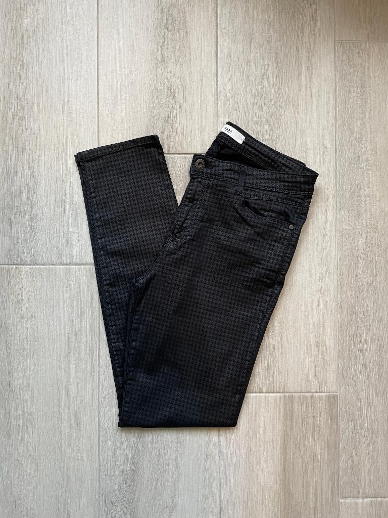 Zwarte damesbroek met motief van Brax (40), Maat 38/40 (M), Brax, Zwart, Ophalen of Verzenden