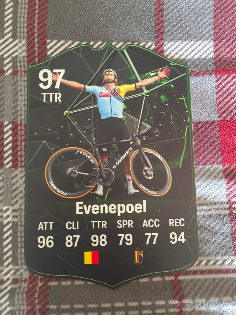 Wielerkaartje (37cmx25cm) - Remco Evenepoel, Ophalen, Zo goed als nieuw, Plaatje