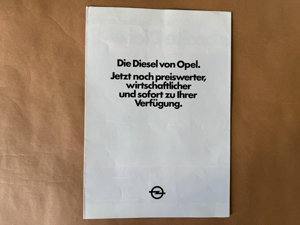 folder Die Diesel von Opel Ascona Rekord 12/80, Verzenden, Zo goed als nieuw, Opel