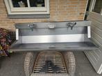wasbak/wastrog/spoelbak Inox Intersan 1.20 m  2 mengkranen, Ophalen, Zo goed als nieuw, Inox, Wastafel