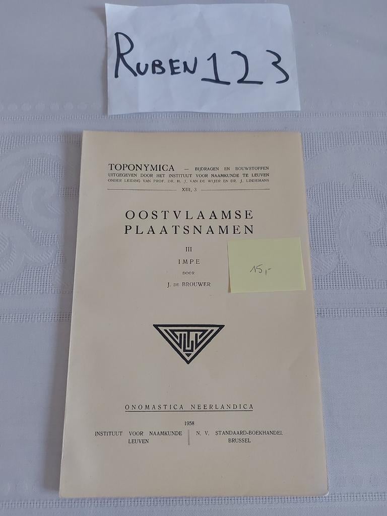 Toponomie Impe Lede Jozef De Brouwer, Ophalen of Verzenden