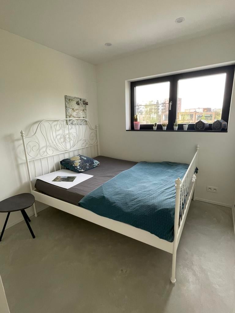 Bed 160, Comme neuf, Enlèvement, Blanc, 160 cm