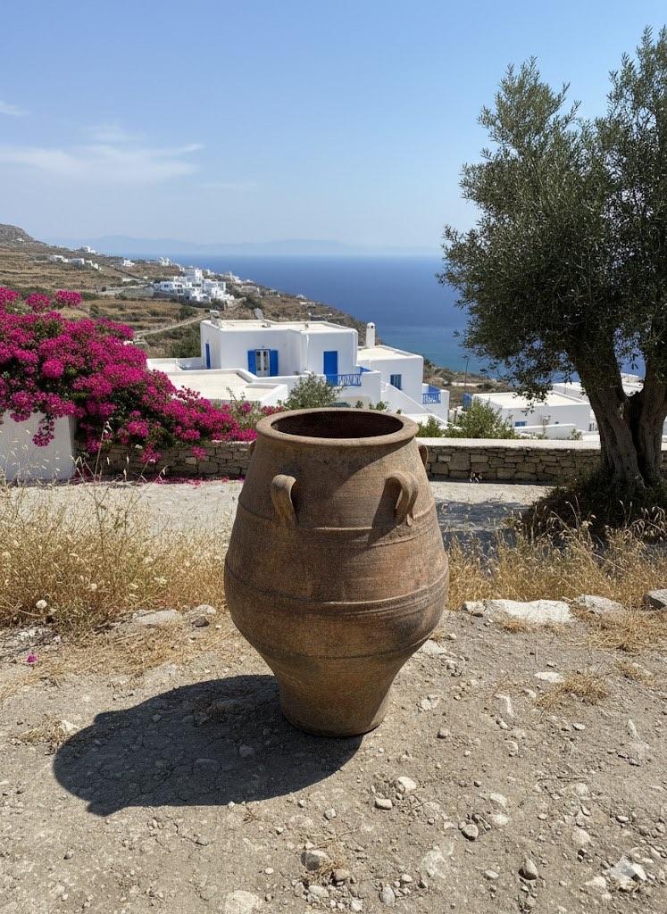 Antieke Griekse Kruik Terracotta 18e Eeuws Uniek Exemplaar, Tuin en Terras, Tuinvazen, Ophalen, Gebruikt