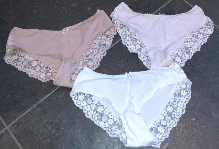 slip set 3 met kant H&M S, Kleding | Dames, Ondergoed en Lingerie, Slip, Ophalen of Verzenden