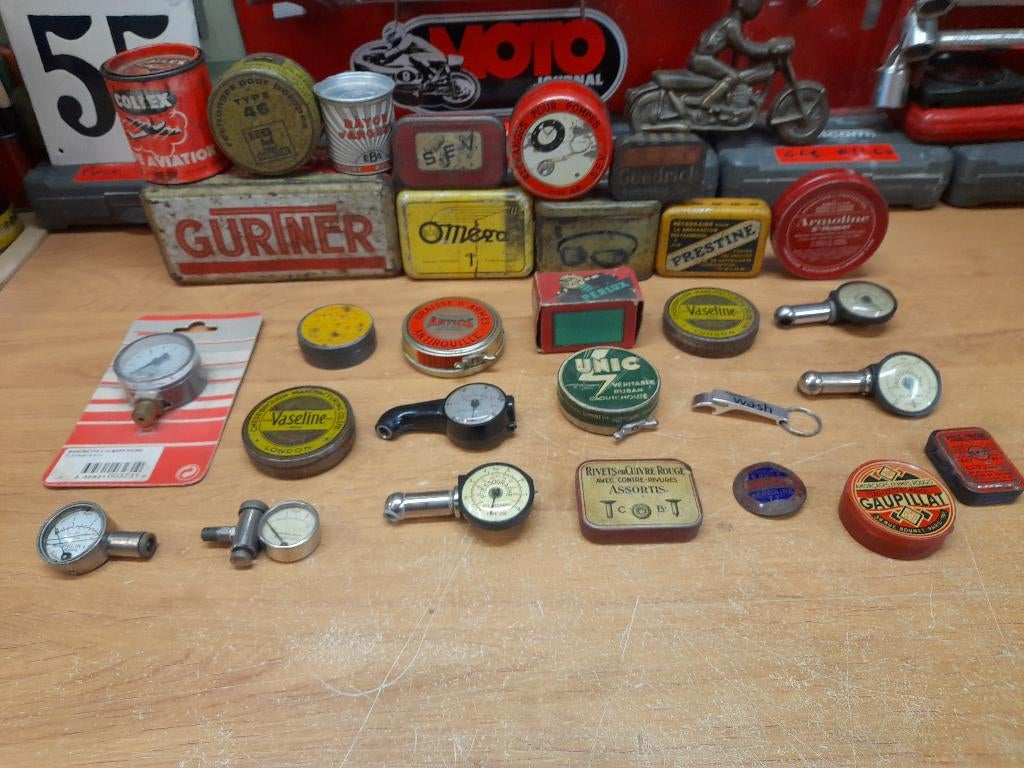 lot boite bougie rustine sev collex pressographe pot graisse, Envoi, Utilisé, Autres types