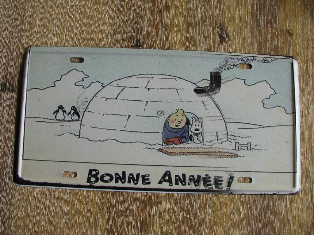 Tintin-plaque en métal neuf, Collections, Personnages de BD, Envoi, Tintin, Neuf