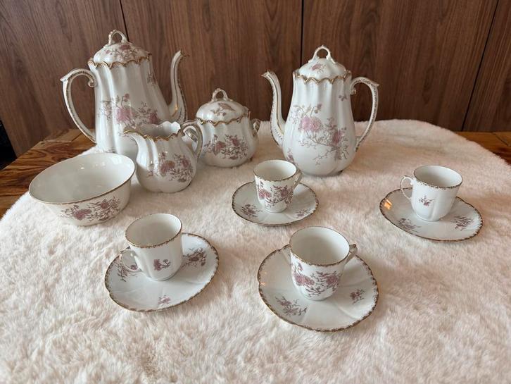 Service café/thé ancien porcelaine DFB Baudour 26 pièces, Antiquités & Art, Antiquités | Services (vaisselle) complet, Enlèvement ou Envoi