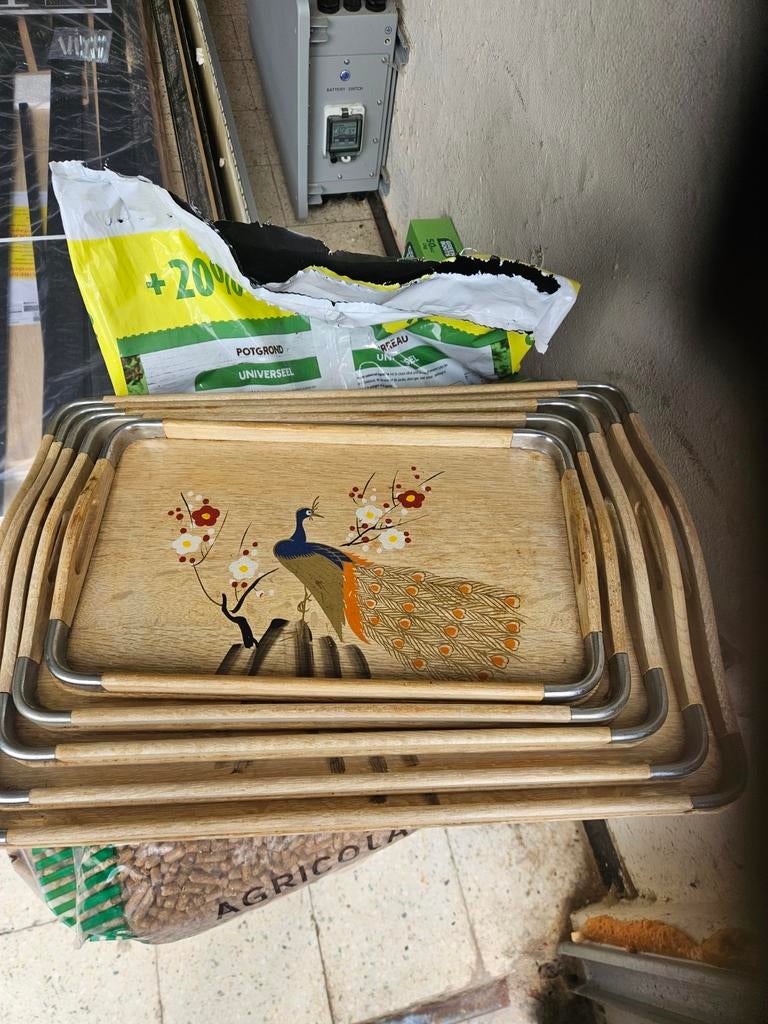 5 houten dienstbladen, Diversen, Overige Diversen, Ophalen