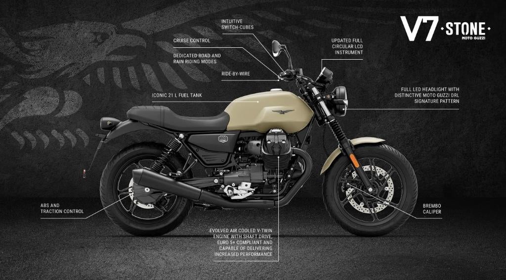 Moto Guzzi V7 Stone, Motos, Motos | Moto Guzzi, Permis Moto A, Entreprise, Plus de 35 kW, 2 cylindres