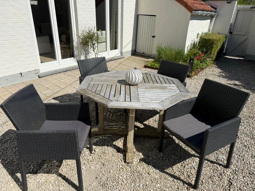 4 beaux fauteuils de jardin  anthracites -tres bel etat, Enlèvement, Comme neuf, Osier