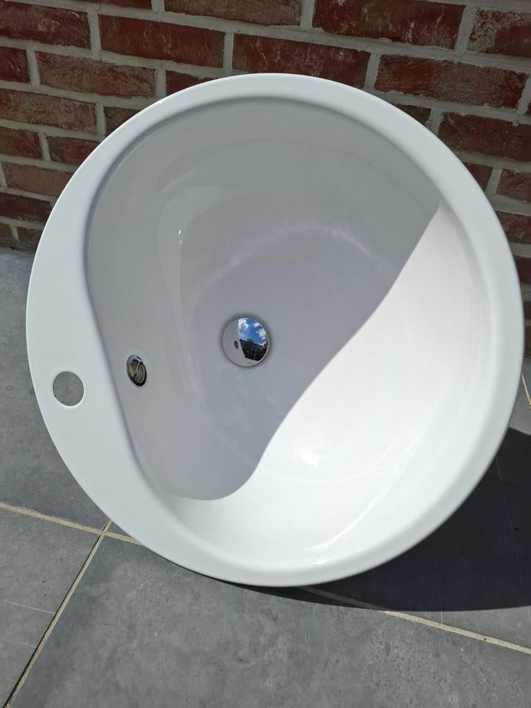 Lavabo blanc d:47,5 cm en acier émaillé, Maison & Meubles, Enlèvement