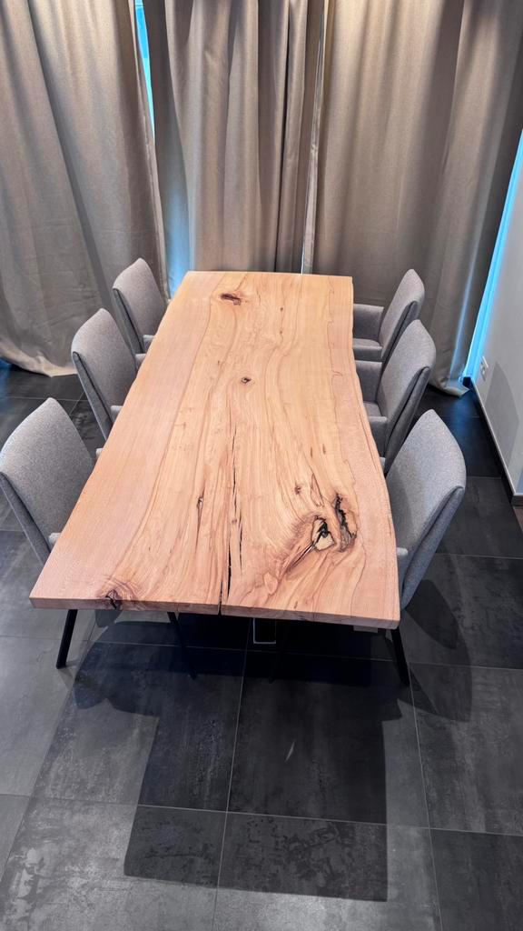 Table a manger en frêne massif, Maison & Meubles, Tables | Tables à manger, Comme neuf, 50 à 100 cm, 200 cm ou plus, Cinq personnes ou plus