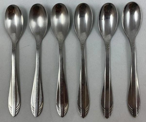 Gero Zilmeta 581 Visgraat 6 Theelepels 11cm Bestek 50s, Huis en Inrichting, Keuken | Bestek, Zo goed als nieuw, Bestekset, Inox of Chroom