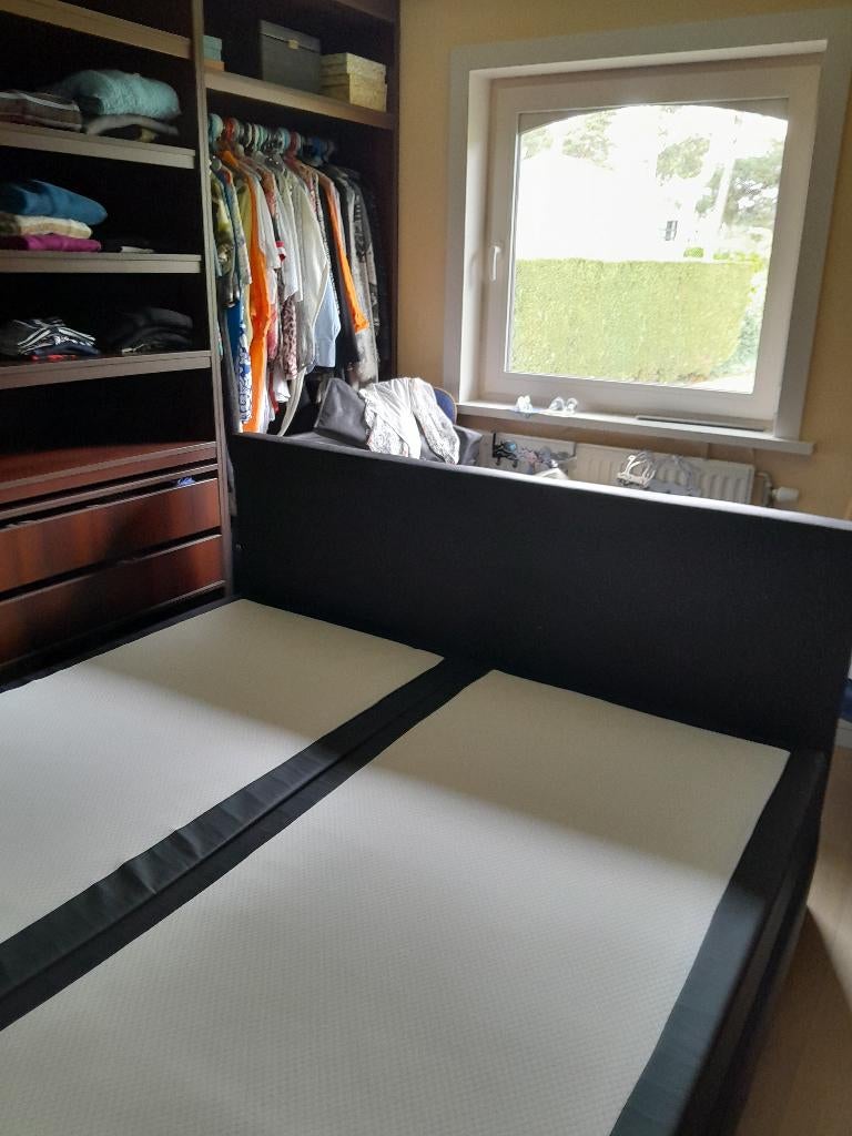 boxspring noir, Comme neuf, Enlèvement, 180 cm, 200 cm