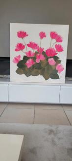 Peinture : fleurs peintes sur soie, 75 cm ou plus, Enlèvement, Utilisé, Peinture