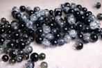 lot kralen zwart kristal crackle 6-8mm +- 167, Hobby & Loisirs créatifs, Enlèvement ou Envoi, Neuf, Perle