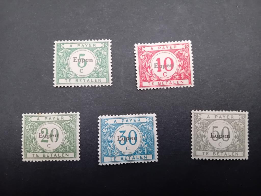 België Bezetting Eupen 101/105* met varieteit lot 238B, Postzegels en Munten, Ophalen of Verzenden, Postfris