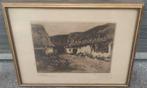 Eau forte épreuve d artiste dilbeek signe pol craps, Antiek en Kunst, Ophalen of Verzenden