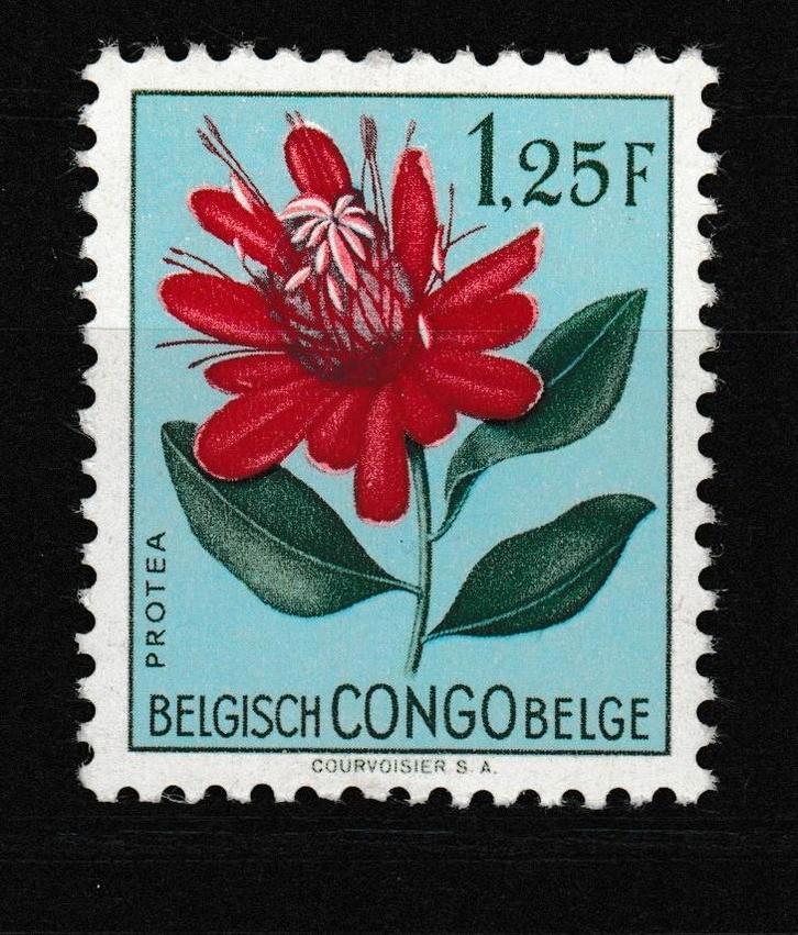 Belgisch Congo 1952 Protea 1.25 F **, Postzegels en Munten, Postzegels | Afrika, Postfris, Overige landen, Ophalen of Verzenden