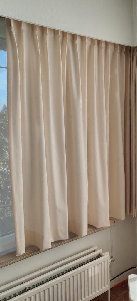 Gordijnen, Neuf, 200 cm ou plus, Crème, Lichtdoorlatende overgordijnen - modern - enkele plooi