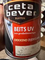 Cetabever dekkende beits mergelwit 0,75liter, Ophalen of Verzenden, Nieuw, Wit, Beits