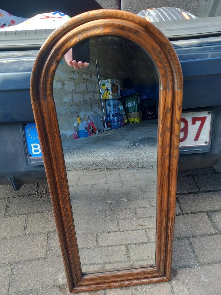 MIROIR EN BOIS OVALE, Maison & Meubles, Accessoires pour la Maison | Miroirs, Enlèvement, Utilisé, Ovale