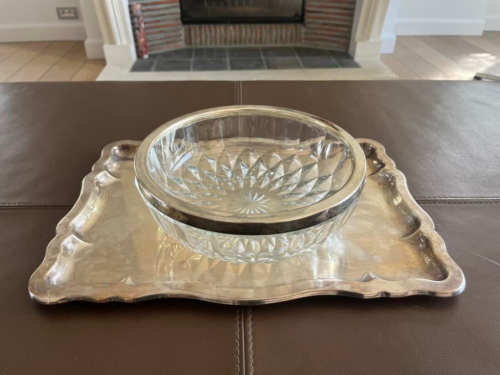 geslepen glazen kom 24 cm, Ophalen