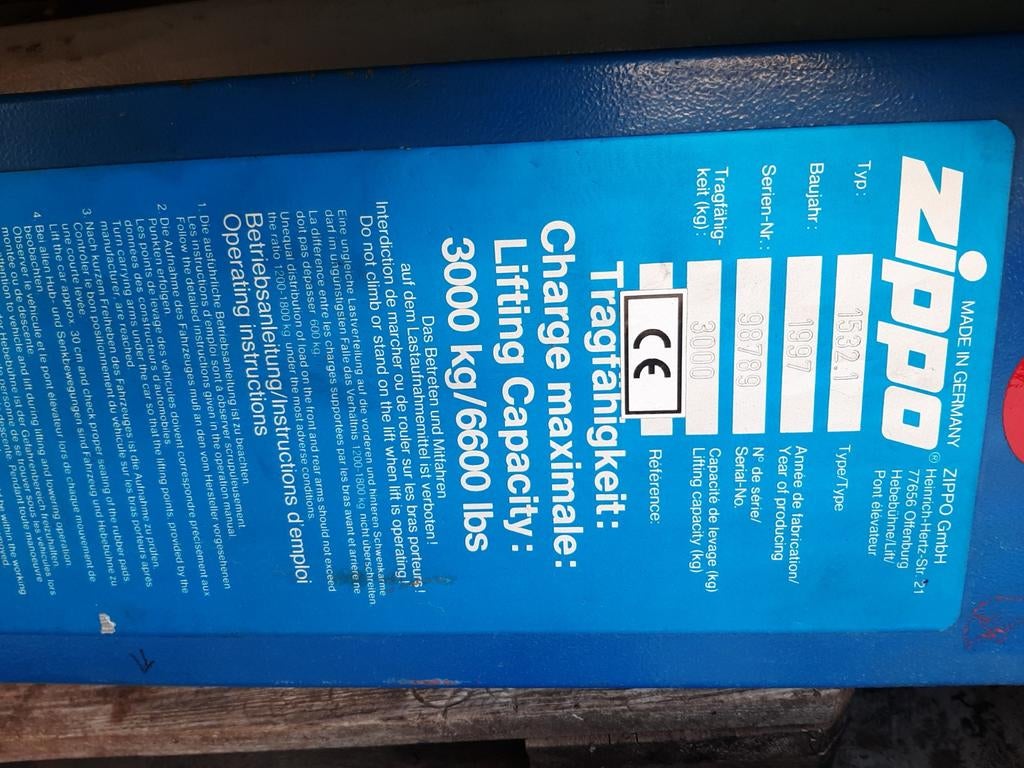 Pont  2 collons Zippo 3t, Enlèvement