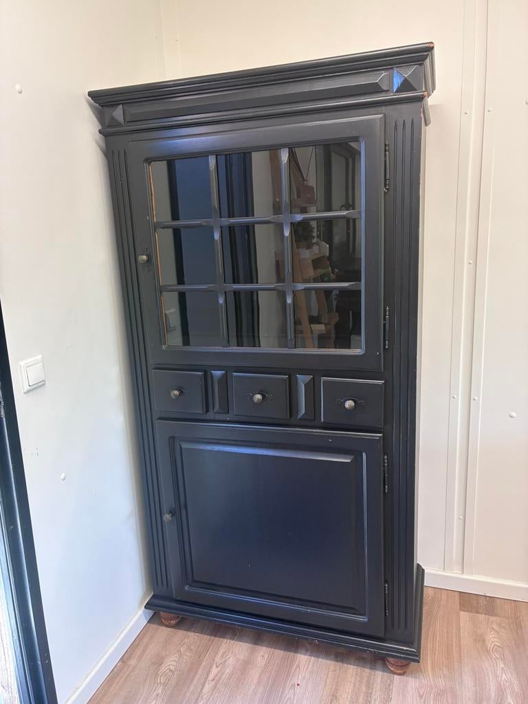 Landelijke vitrinekast met schuifjes, Ophalen, Gebruikt, Met deur(en), 50 tot 100 cm