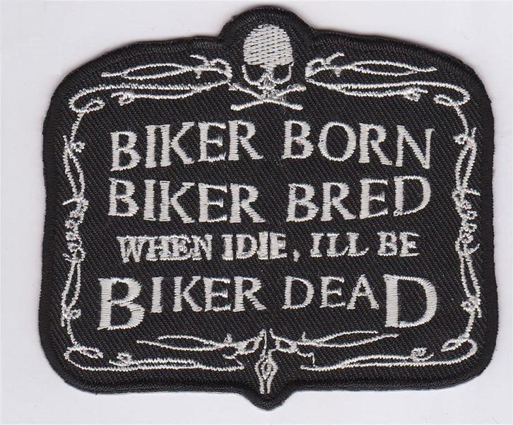Biker Born, Biker Bred stoffen opstrijk patch embleem, Motos, Accessoires | Autre, Neuf, Envoi