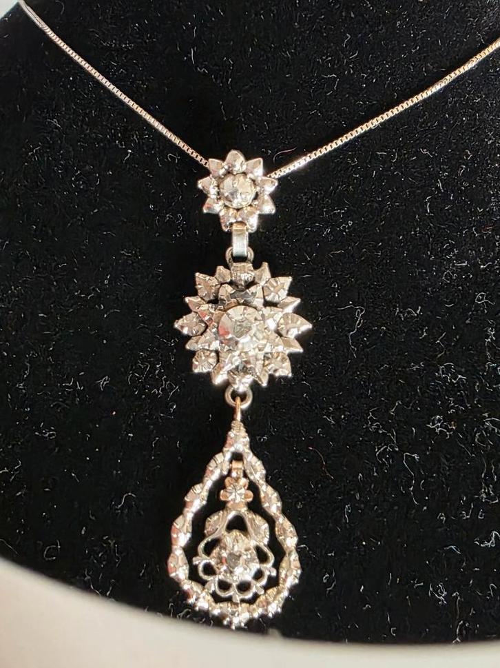 Antieke hanger met roosgeslepen diamanten,  1818-1860, Handtassen en Accessoires, Antieke sieraden, Hanger, Goud, Ophalen of Verzenden