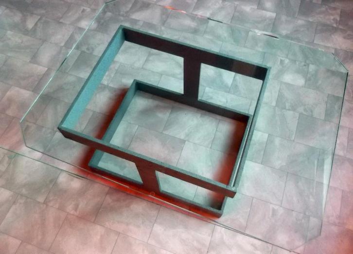 Table basse design, Maison & Meubles, Tables | Tables de salon, Utilisé, Verre, Métal, Enlèvement
