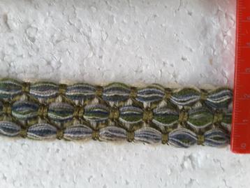 galon  laine 25 mm vert moyen, bleu, gris,blanc cassé G2524