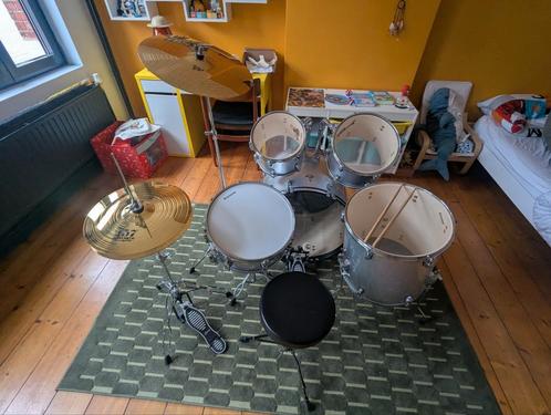 Drumstel Ludwig LC17515  5-delig zilver, Muziek en Instrumenten, Drumstellen en Slagwerk, Zo goed als nieuw, Ludwig, Ophalen