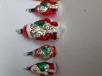 set van 4 vintage kerstman bollen beschikbaar voor biedingen
