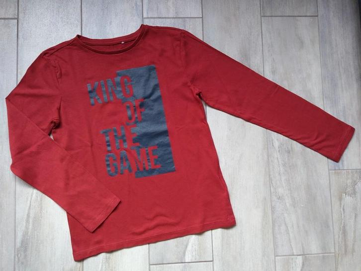 ★ M146 - Longsleeve 'king of the game', Kinderen en Baby's, Kinderkleding | Maat 146, Gebruikt, Jongen, Shirt of Longsleeve, Ophalen of Verzenden