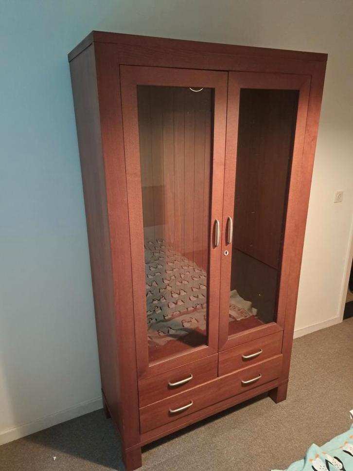 stevige kerselaarhouten kledingkast, Huis en Inrichting, Kasten | Kleerkasten, Gebruikt, 150 tot 200 cm, 100 tot 150 cm, 25 tot 50 cm