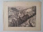 Prent van André Hallet Durbuy gesigneerd, Antiek en Kunst, Kunst | Etsen en Gravures, Ophalen of Verzenden