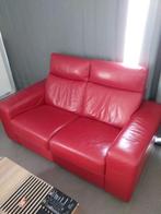 Rode lederen zetel, Ophalen, 100 tot 125 cm, Tweepersoons, Leer