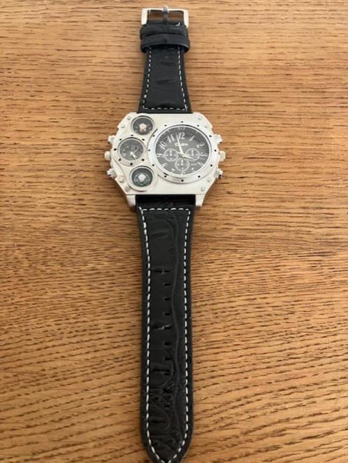 horloge, Handtassen en Accessoires, Horloges | Heren, Nieuw, Polshorloge, Overige merken, Staal, Leer, Verzenden