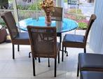 glazen tafel, Huis en Inrichting, Ophalen, Gebruikt, Rond, Glas
