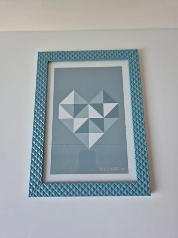  Cadre photo A4 (21x29,7cm) Bleu texturé ultra tendance  beschikbaar voor biedingen