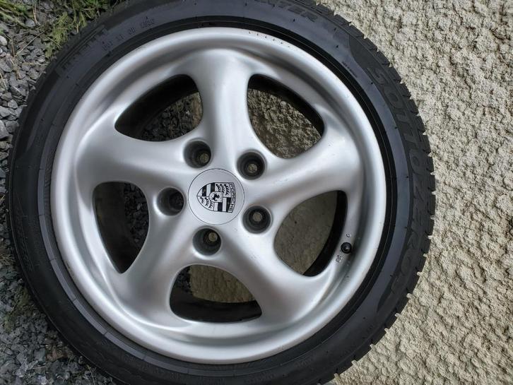 Lot de 4 jantes Porsche 911 (996) et Boxster (986), Auto-onderdelen, Banden en Velgen, Velg(en), Winterbanden, 17 inch, Overige