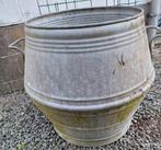 Zinken ton hoogte 55 cm diameter boven 45 cm, Ophalen, Gebruikt