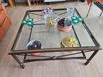 Prachtige Massief Art Deco salon tafel, met dubbel geslepen, Vierkant, Nieuw, Ophalen of Verzenden, Glas