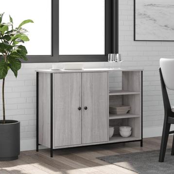Dressoir 100x33x75 cm bewerkt hout grijs sonoma beschikbaar voor biedingen