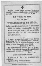 doodsprentje Rijkevorsel 1857, Verzamelen, Bidprentjes en Rouwkaarten, Ophalen of Verzenden