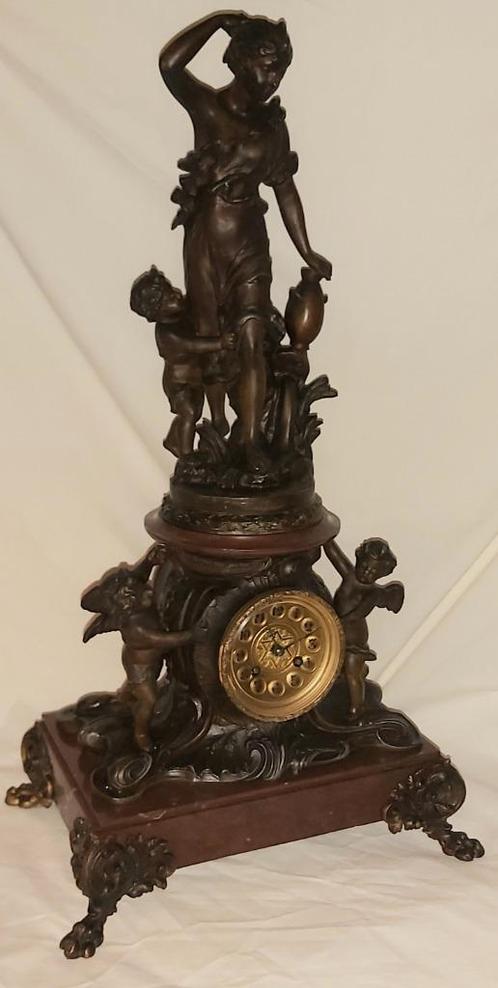 pendule de cheminée française ancienne avec enfants et anges, Antiquités & Art, Antiquités | Horloges, Enlèvement ou Envoi