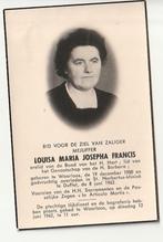 Doodsprentje Louisa FRANCIS Waarloos 1900 Duffel 1962 (foto), Envoi, Image pieuse