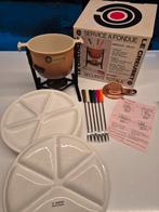 Le Creuset fonduestel Enzo Mari + 6 LC Borden, Electroménager, Enlèvement, Comme neuf, Brûleur, Service à fondue